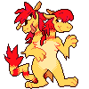 Widget & Gadget, a two-headed red and yellow monkey-dragon