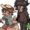 Sherwind's fursonas holding hands and walking together