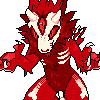 A pixelated BW style sprite of Rotclaw's fursona