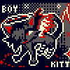 TCG gameboy styled picture of Boy Kitty