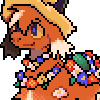 A pixelated BW style sprite of Tropicalsteppe's Alpacow character