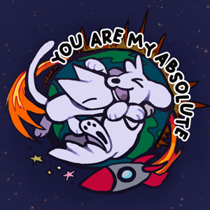 Hellkitty and Hellpuppy hugging in space